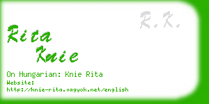 rita knie business card